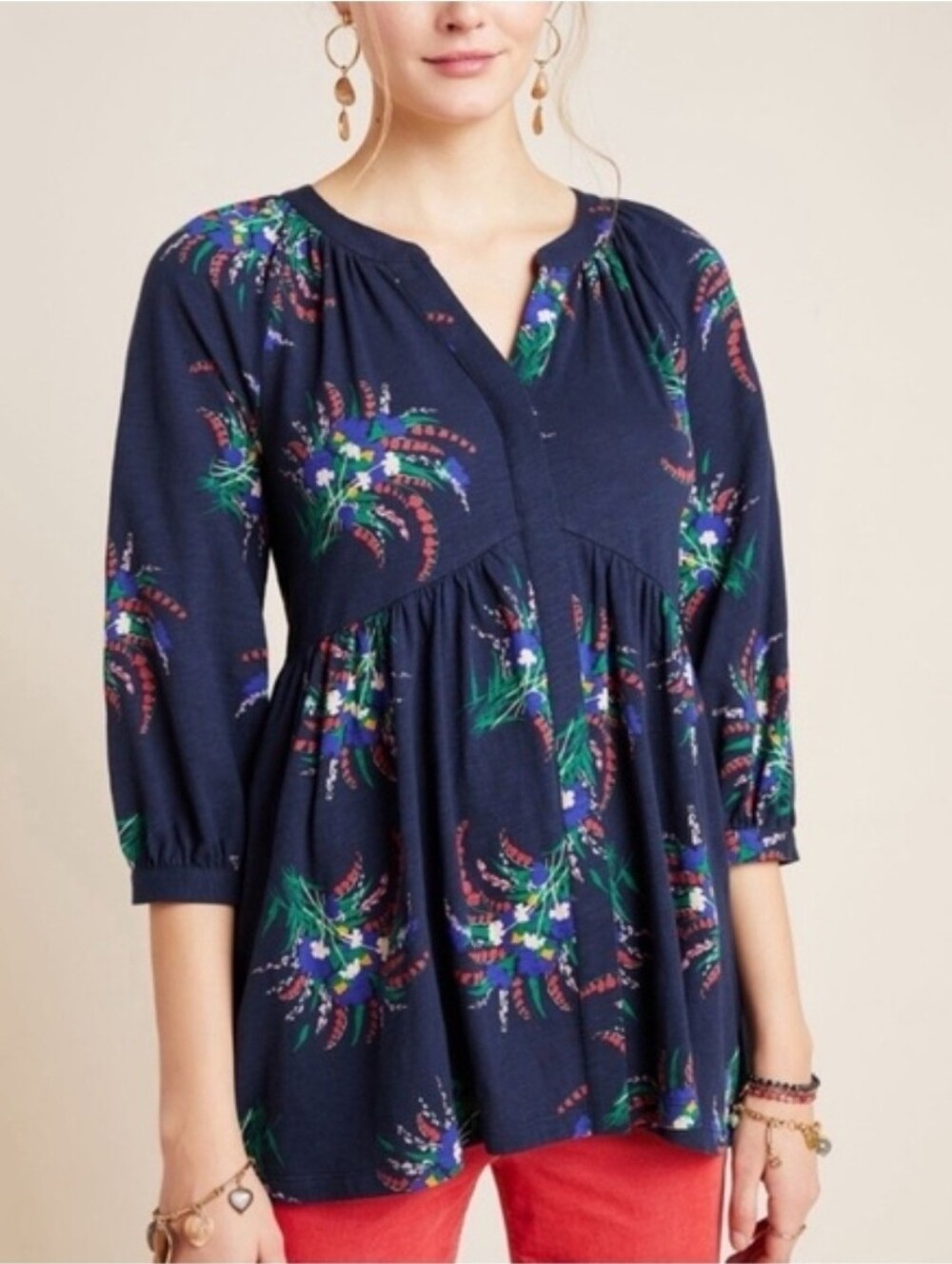 Anthropologie Maeve Winona Babydoll Tunic Size Small